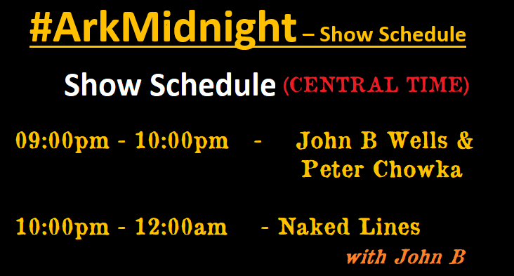JohnBWellsCTM's tweet photo. Tonight on #ArkMidnight Live
Topic: Naked Enemy

• P Chowka @PChowka
 
• NAKED LINES - Open Lines - 800 281 8255 - Let your voice be heard! 10pm - 12am CDT
👇
YouTube: https://t.co/UdPqj4vr3A

AM/FM  https://t.co/ClADAOM1FX
Stream: https://t.co/fFhh7S0ny5
#Election2020results https://t.co/NeZobszulj