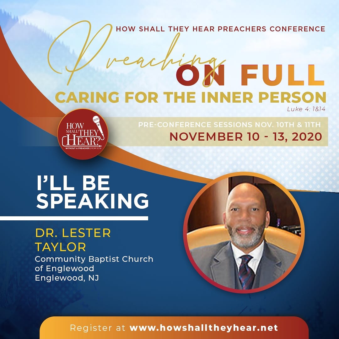 Joining us .<a href="/HSTHConf/">How Shall They Hear</a> 2020 lecturer Dr. Lester Taylor Pastor Community Baptist Englewood NJ. Professor New Brunswick Seminary &amp; NY  Theological Seminary.
Certified instructor Congress #Christian Ed Nat'l Bapt Convention, USA, Inc.
howshalltheyhear.net
.<a href="/nbcusa_inc/">NBCUSA, Inc.</a> .<a href="/NBTS1784/">NewBrunswickSeminary</a>