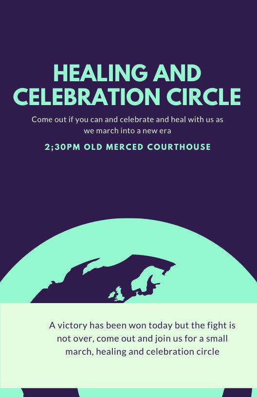 an opportunity to celebrate and take a breath of relief. covid-19 guidelines as always. let’s show merced our celebration. we have extra signs so just bring positive energy. also a chance to talk about the future.