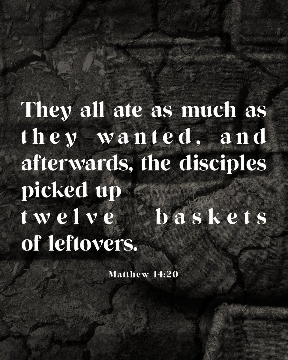 When we give what we have, He is faithful to multiply it. Not so that there’s just enough, but so that afterwards there’s even some left over. We’re closing out our “Twelve Baskets” series tomorrow and we have a seat prepared for you.