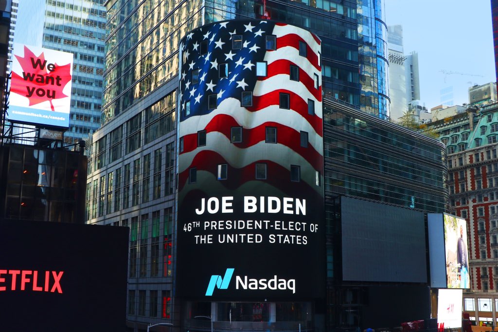 Congratulations to President-elect <a href="/JoeBiden/">Joe Biden</a> and Vice President-elect <a href="/KamalaHarris/">Kamala Harris</a>. 🇺🇸