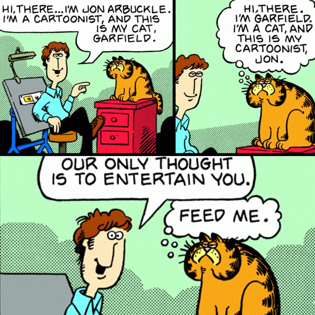Garfield's tweet photo. the very first Garfield comic, RT to pay respect https://t.co/MrE6aD4NSH