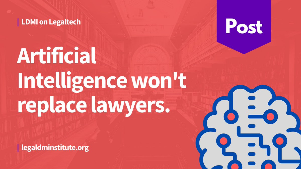 ldminstitute's tweet photo. The use of AI is not a treat for the legal profession. It means that lawyers and law firms can take more work, more clients, and in turn more revenue. When you sum all that it means more efficiency and lower operating costs.
#ldmi #legalmarketing #legaltech https://t.co/9qyVBgHeIL