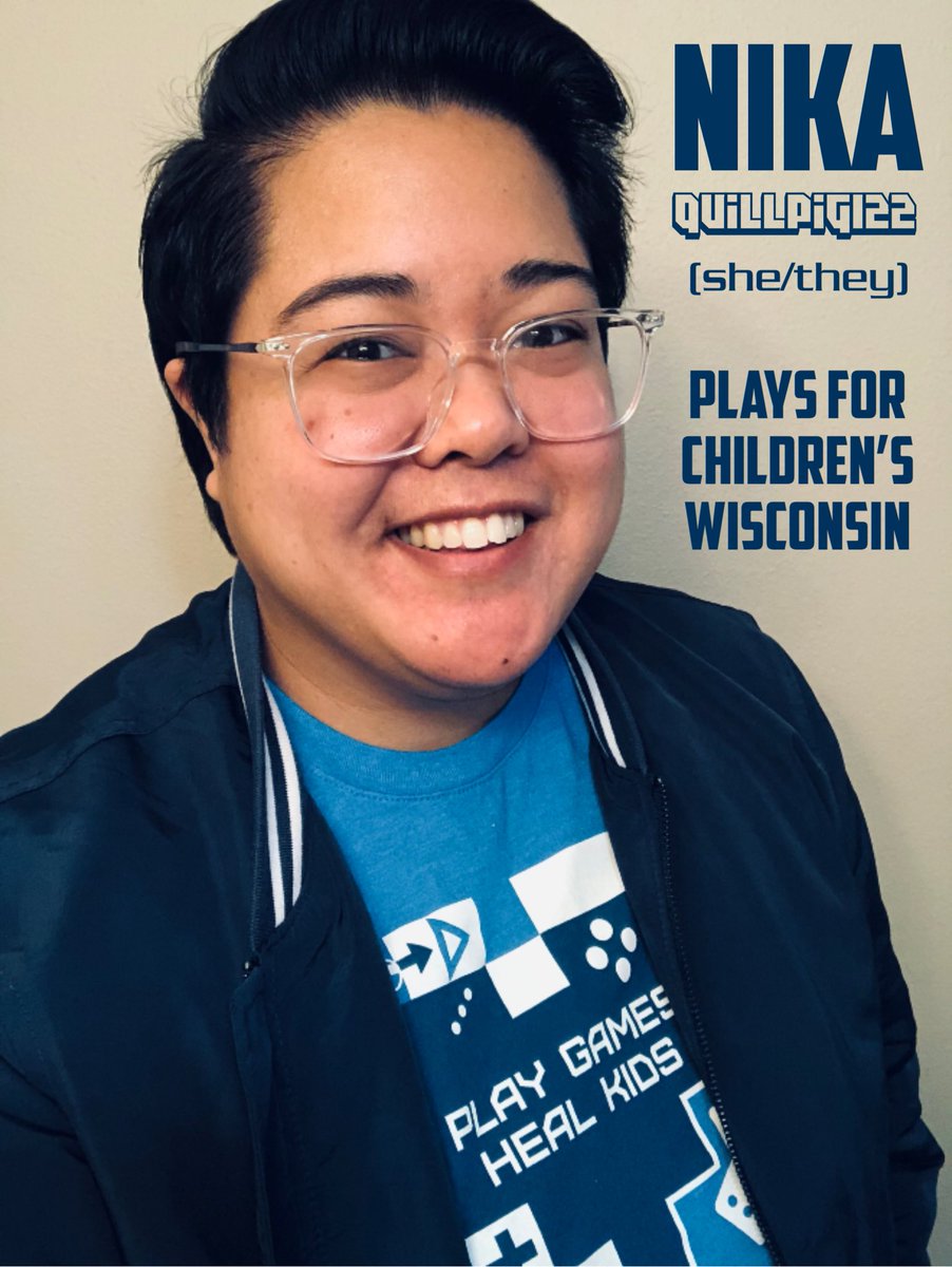  @quillpig122 Nika Clemente, aka quillpig122 (she/they)Plays for  @childrenswi  https://www.extra-life.org/participant/manika