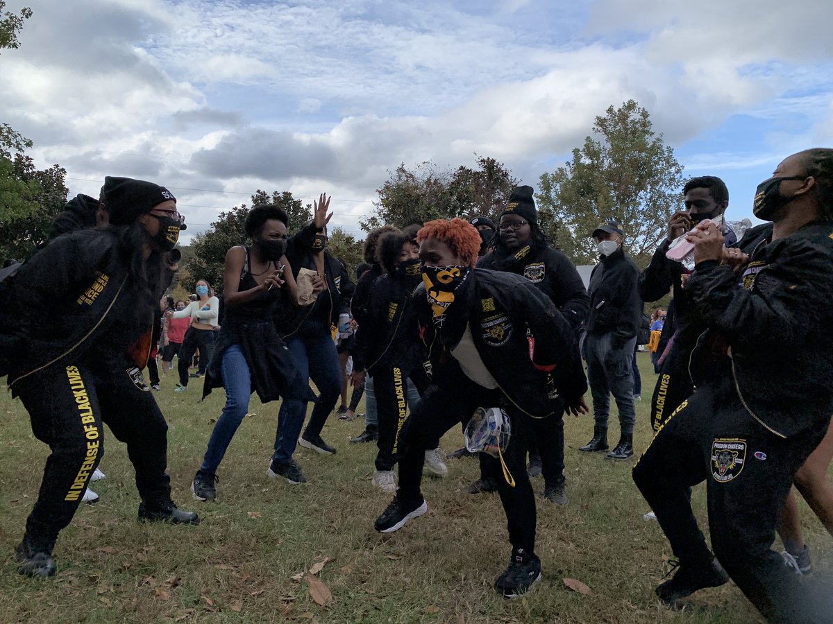 A short series photos as Atlantans dance in celebration of blue Georgia and a Biden victory.  @ajc  #gapol