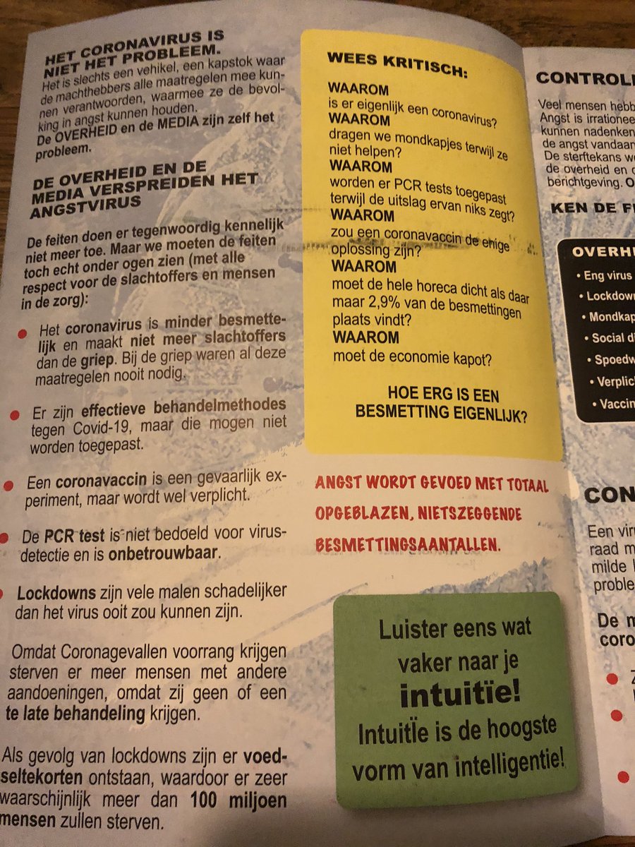 Ik vind dit in mn brievenbus. Blijkbaar huis aan huis verspreid? Heel irritant, deze bagger. Werk zelf iedere dag in de zorg namelijk #COVID19 #COVIDIOTS