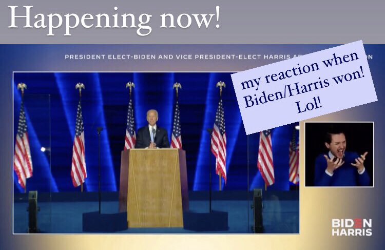 HausOfEdwardsT's tweet photo. President-elect @JoeBiden and Vice President-elect @KamalaHarris  address the nation! Link below! 

https://t.co/XjZsvZ2PW3 https://t.co/PI09fEJ6Rm