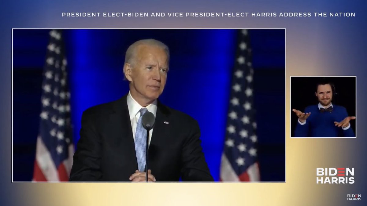 „Restore the soul of America.“
Als President-Elect muss <a href="/JoeBiden/">Joe Biden</a> von Anfang an die Rolle des Präsidenten ausfüllen - weil der aktuelle Amtsinhaber dazu nicht in der Lage ist. #Election2020