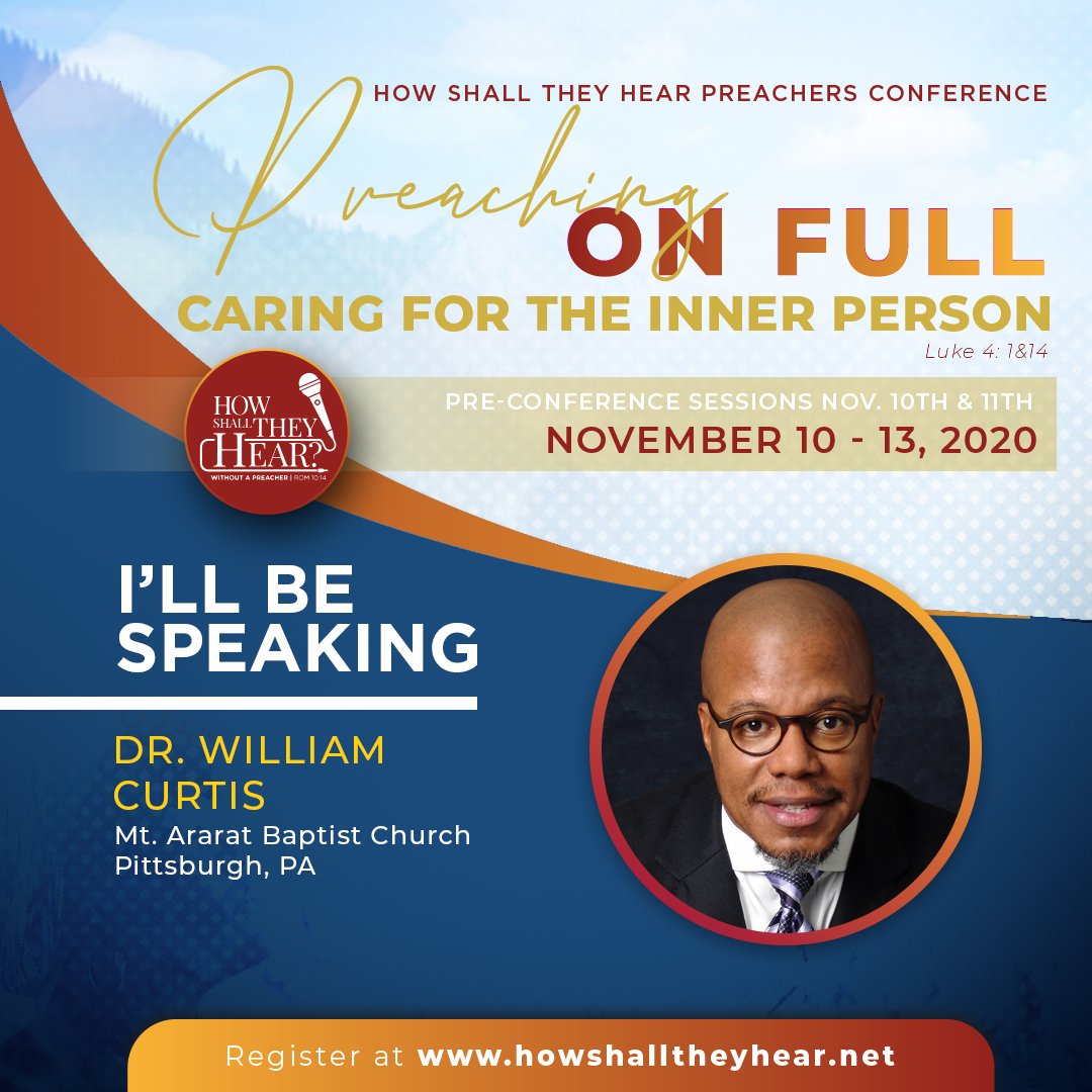 Joining us at How Shall They Hear Preaching Conference 2020 Dr. William Curtis, Senior Pastor Mount Ararat Baptist Church, Pittsburgh, PA. Register Soon! #HSTH2020 howshalltheyhear.net
.<a href="/HUSDIVINITY/">HowardU Divinity</a> <a href="/Morehouse/">Morehouse College</a>
.<a href="/MountAraratPGH/">Mount Ararat Pittsburgh</a> .<a href="/pghseminary/">Pittsburgh Theological Seminary</a>