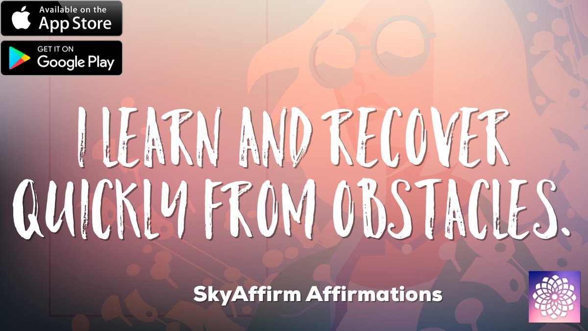 SkyAffirm's tweet photo. I learn and recover quickly from obstacles.

#FreeDownload of #SkyAffirm today! #visulizations #visionboard #meditations #goals

iOS: https://t.co/KmW55n1O9P
Android: https://t.co/FV1FJWEGQC https://t.co/VqXbtIh3Vw