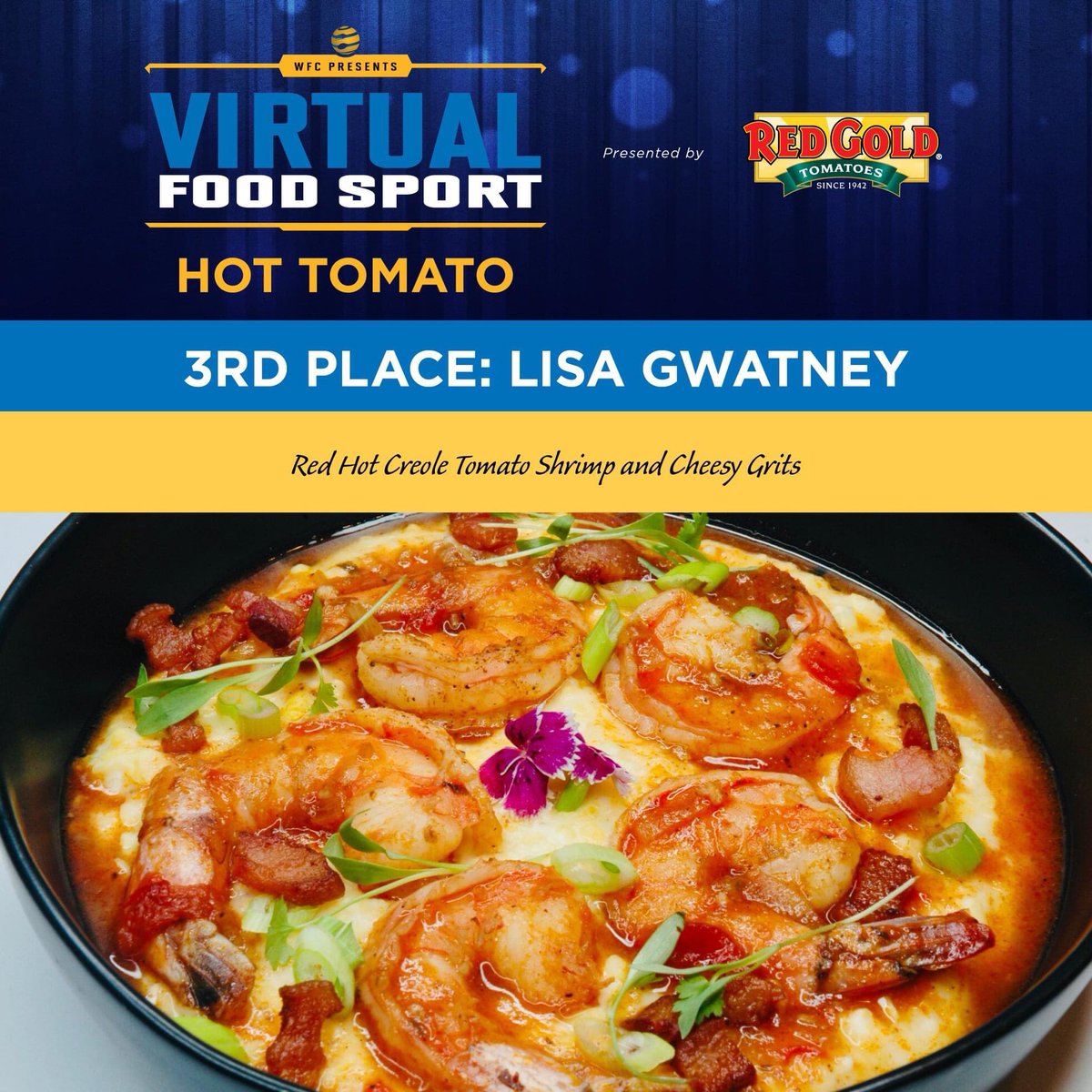 A big #FoodSport CHEERS to the Virtual Food Sport: Hot Tomato winners:

🥇 Max Nelson –– $1,300
🥈 Pamela Gelsomini – $750
🥉 Lisa Gwatney –– $350

AND Pam won an extra $100 through the Bonus Bucks Challenge <a href="/RedGoldTomatoes/">Red Gold Family</a> Trivia!

Catch the #Replay at bit.ly/2Ificpi.