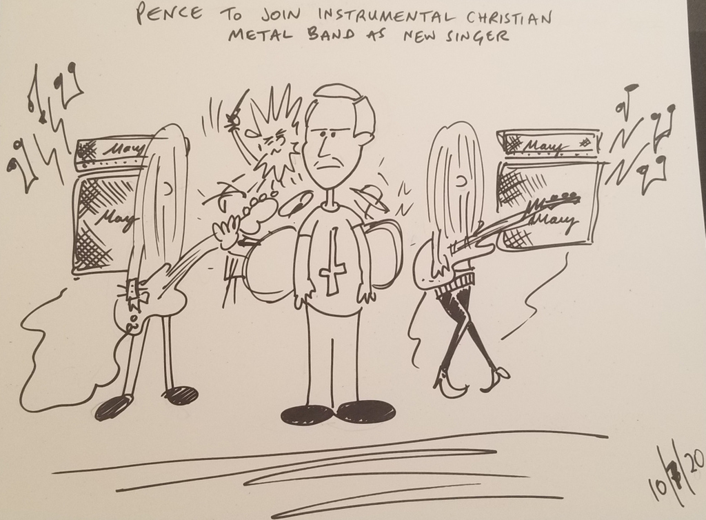 Cartoonsbyandy's tweet photo. Pence joins instrumental Christian heavy metal band as new singer https://t.co/S4QkqGsfz3