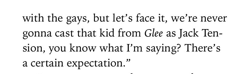 HB. DNSNSNB SHHAH the first half of this sentence is “not that there’s a problem with the gays” anyways Actually Sir chris colfer could play this video game cowboy im sure