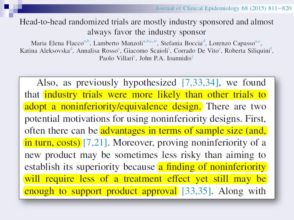 This is one of the oldest statistical tricks in the book, routinely exploited by pharma. When they know they don't have a "winner," they conduct trials with a hypothesis of "equivalence" rather than "superiority." And to ensure they do find "equivalence," they use small samples.
