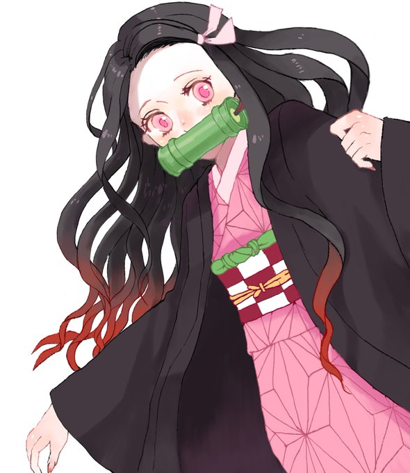 moecoさんがTwitterに投稿した竈門禰豆子(鬼滅の刃)のイラスト。