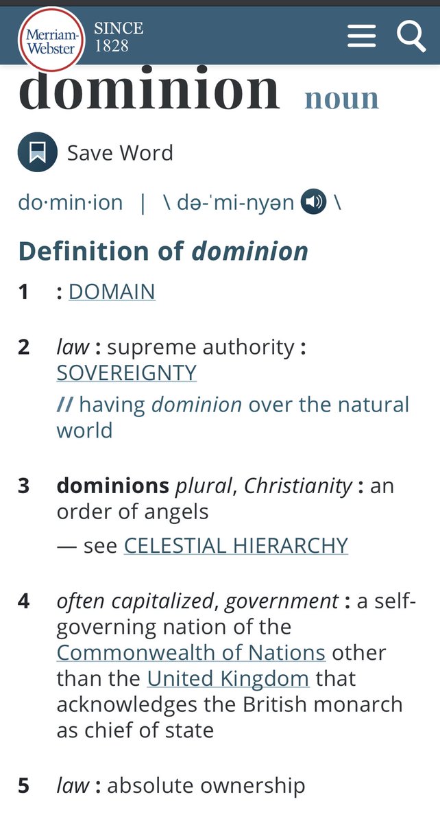 Define Dominion.