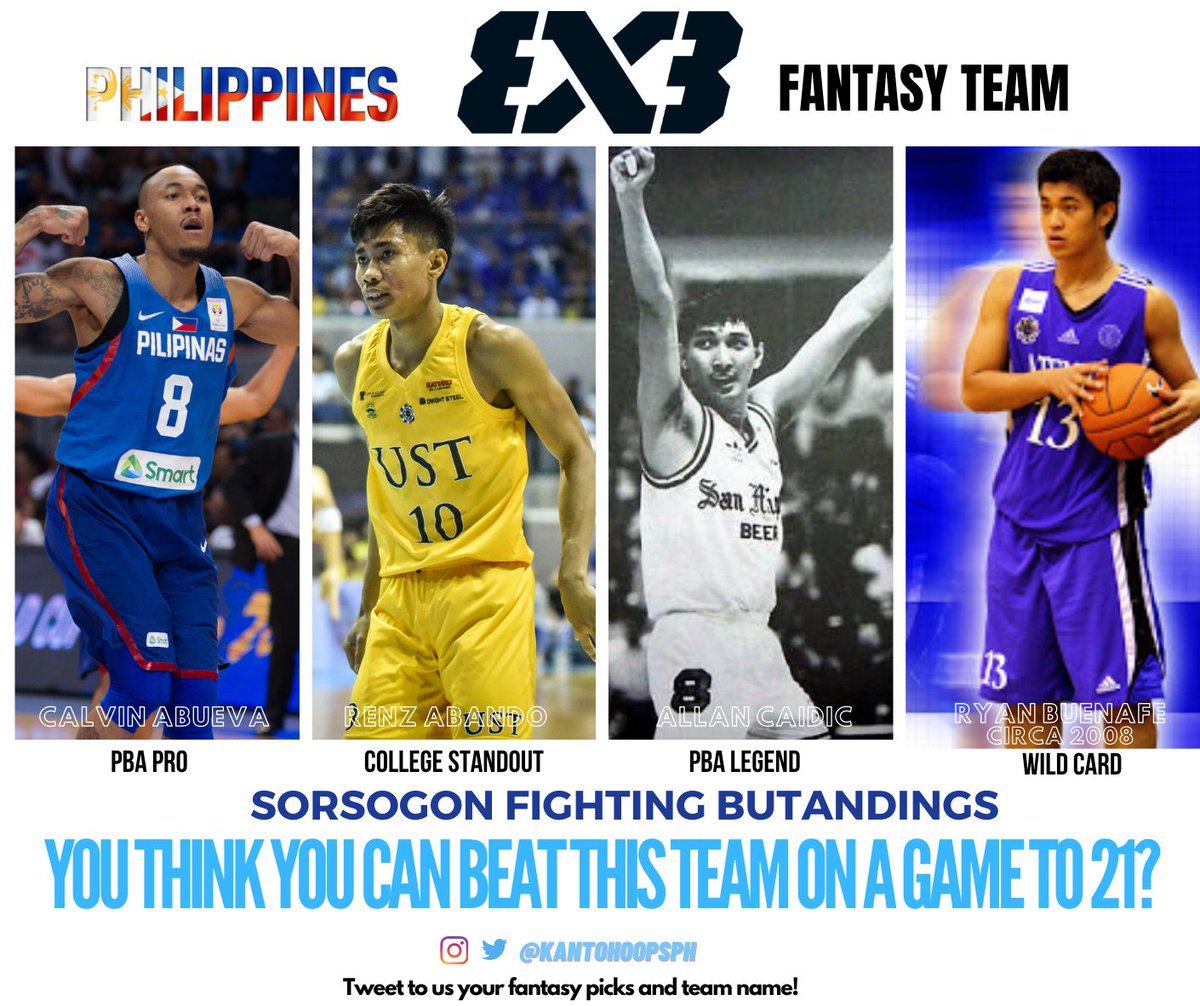 KantoHoopsPH's tweet photo. Kung pipili ka ng 3x3 team na uuwi ng 🥇galing Olympics, sino pambato mo? 🏀🇵🇭
1 PBA PRO PLAYER
1 COLLEGE STANDOUT
1 PBA LEGEND
1 WILD CARD
Sino mga pick niyo and ano ang ipapangalan niyo sa team? Tweet to us your Fantasy Team!
#3x3 #PBA #PBALegend #NewEpisode #KantoHoops https://t.co/lmxrIo3nw8