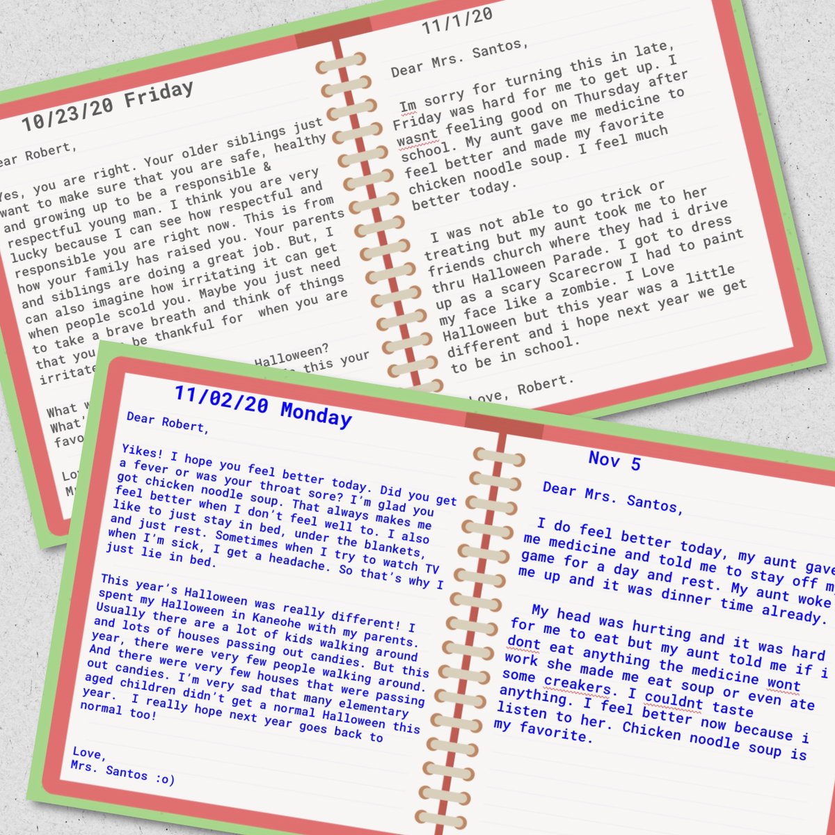 santosapm's tweet photo. 🌟Dialogue Journals🌟Awesome way to connect w/ Ss, learn more abt them, build relationships, practice wtg, &amp; even bring in other content all @ the same time. Ss ❤️️it!
Hardest thing abt them: takes time to write back. 😫

Visit: https://t.co/I20EooOdZD for more info

#808educate https://t.co/goep6J6omf