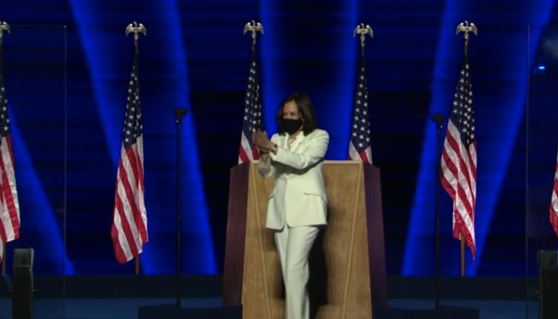 As <a href="/KamalaHarris/">Kamala Harris</a> comes on stage,  'Work That' by Mary J. Blige plays.