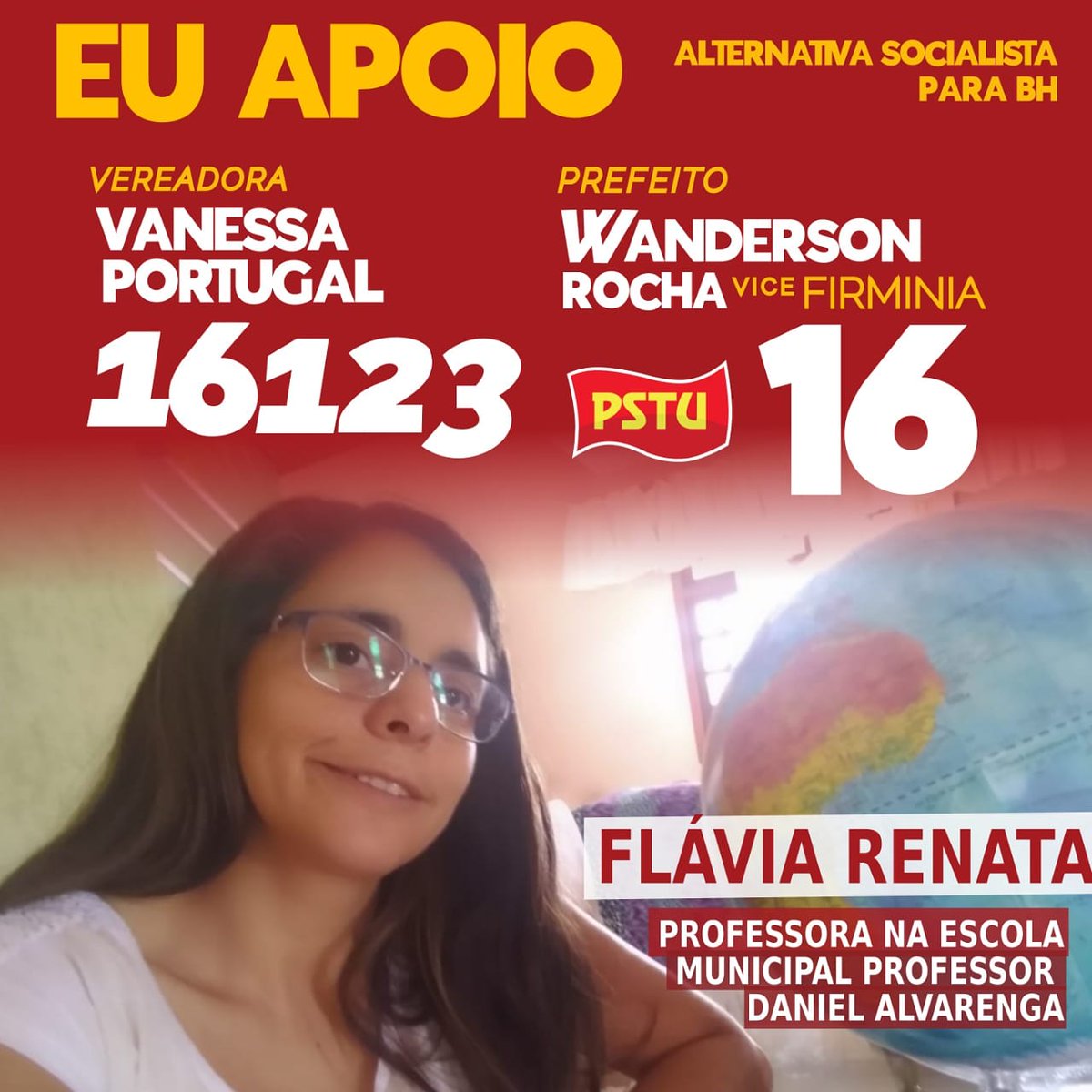 wandersonpstubh's tweet photo. MANIFESTE APOIO | #Votar 16 é escolher um programa socialista. #Digitar 16123 é optar por programa de luta contra a retirada de direitos. #Chega de conciliação de classe.
#Bora somar!? Mande uma foto.
#wandersonrocha16
#vanessaportugal16123
#PSTU
#eleicoes2020 https://t.co/UB4uKaal16