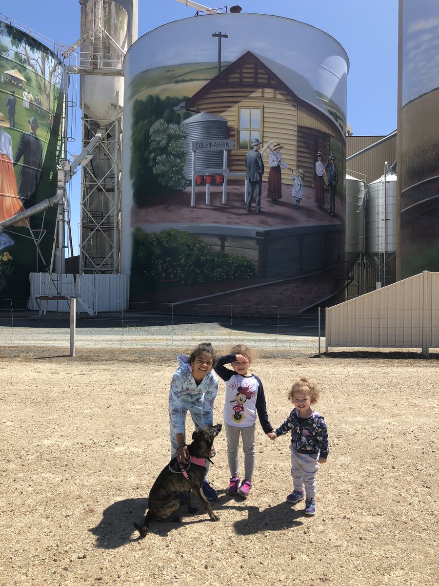 MissKWilton's tweet photo. Took my #girlsquad on a little road trip to #colbinabbin to see the #siloart... first road trip since March. Feels good to be out exploring again. #visitvictoria https://t.co/iQpdx6rAly
