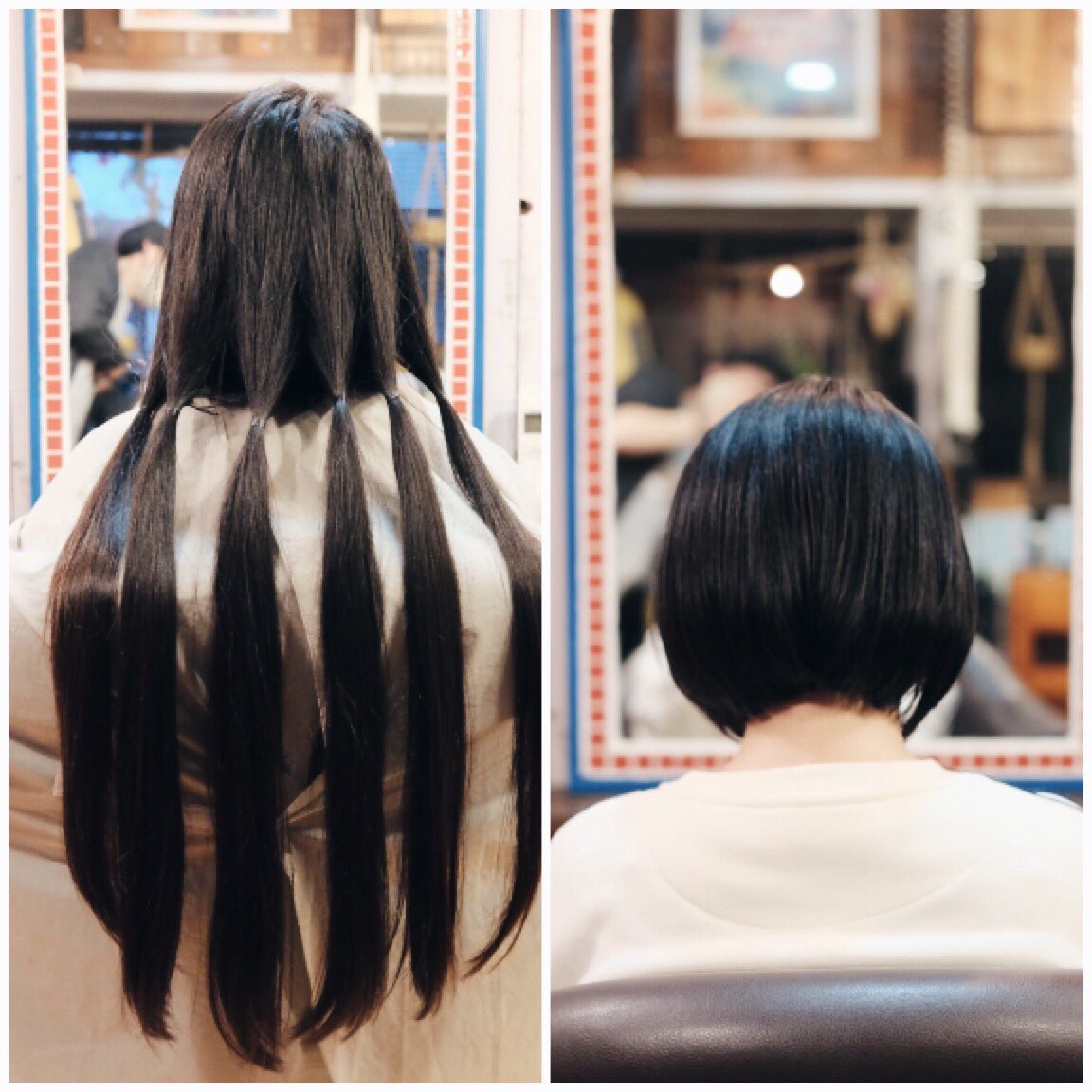 フナヤマ美容所 伸ばした髪をバッサリ お客様のご希望で切った髪は寄付したいとの事でした ヘアドネーションのお客様は初めてでした フナヤマ美容所 美容室 山形美容室 山形