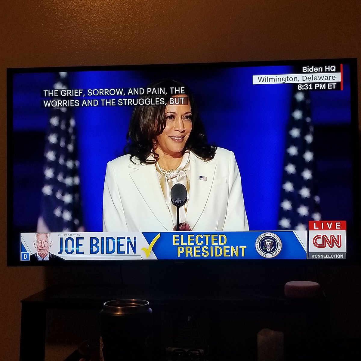 Watching history being made gives me chills! 💙

Madam Vice President, I love saying that! <a href="/KamalaHarris/">Kamala Harris</a>