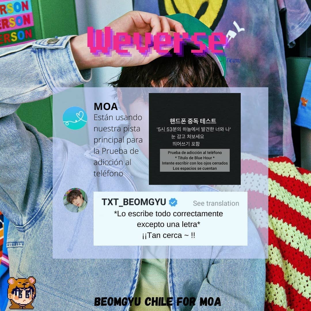 BeomGyuCL's tweet photo. [WEVERSE ☆ 20.11.07]

Interacciones entre Beom y Moa en Weverse 💜✨

#BEOMGYU #범규 #BlueHour_AR #TXT_BlueHour #minisode1 #BlueHour #투모로우바이투게더 

Cr. Weverse 
[Beomgyu Chile 🌪️] https://t.co/AgOUOM8Ne3