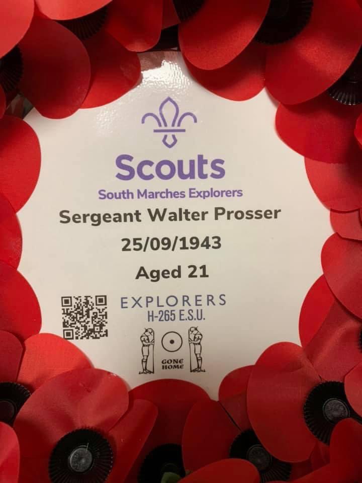 Each year we choose 1 of the 9 former scouts from 1st and 2nd Leominster to be the focus for our reflection.We bring their stories to life. This year we looked at Sergeant Walter Prosser.He was a #Leominster lad who died aged 21, We have not forgotten h265esu.uk/museum_wp.php
