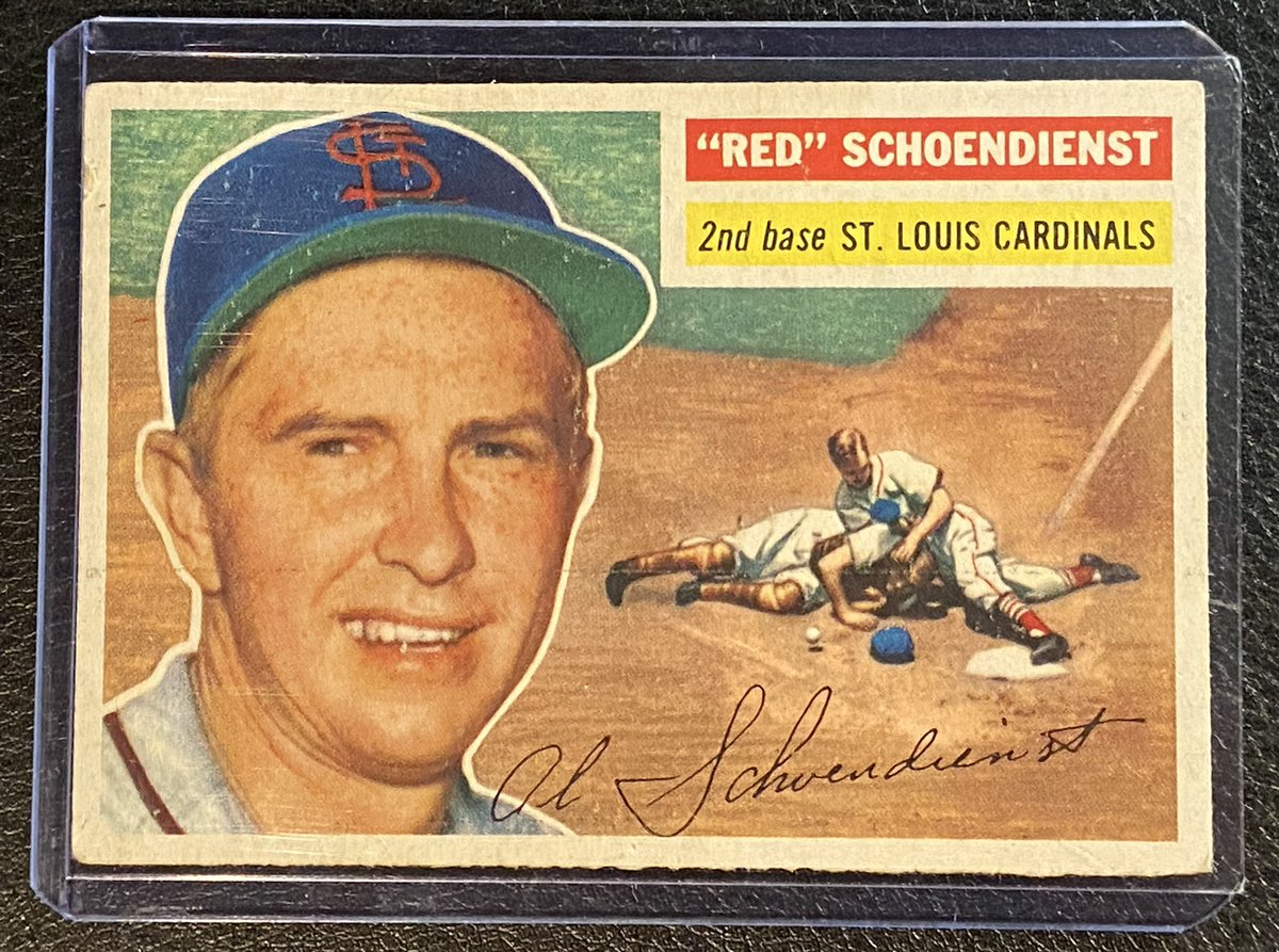 ScribSports's tweet photo. @DOCBZ17 @kbocollections @MarkArmour04 @delspacefranco @CHUCKVANHORNE @SABRbbcards @cardsNtrains Last weekend, I sought (and received tons of) advice on pursuing #vintage cards. I settled on a few pursuits, including working on a #56Topps #StLCards team set. I aready had the Boyer, but got my first additional card today: @BaseballHall member, Red Schoendienst!
#TheHobby https://t.co/EbZuzNhXwB