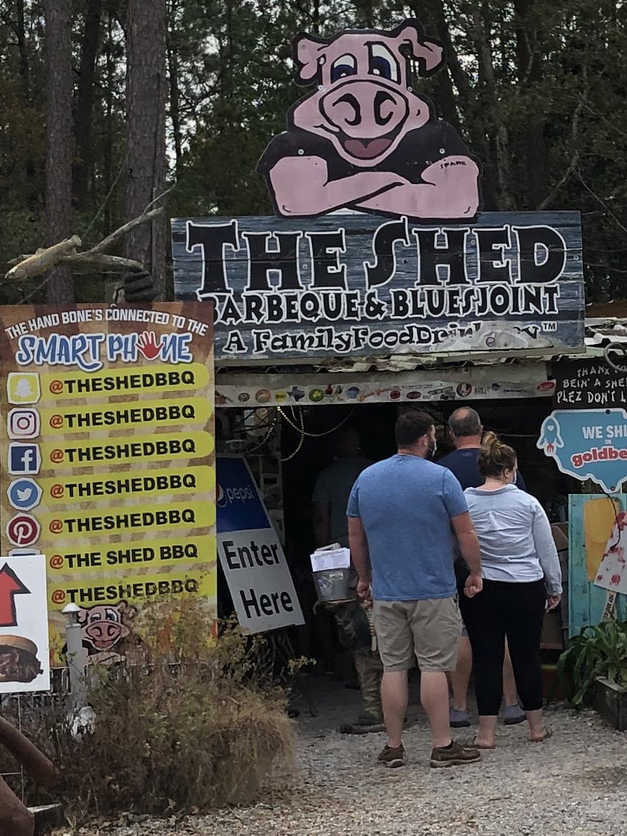 StanDestin's tweet photo. Checked another cool place off the #bbq bucket list today! Great ‘cue and cool digs @TheShedBBQ and @BradOrrison! https://t.co/FLxLuUGXSp