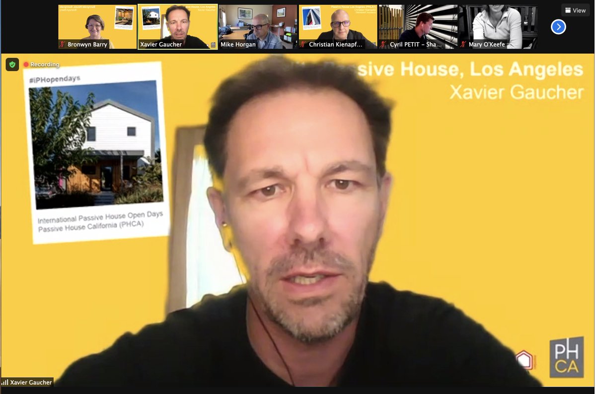 PassiveHouseBB's tweet photo. Hosting of today's @PassiveHouseCal event has been expertly managed by Christian Kienapfel of @ParavantA, with great backup from @xgaucher. (These guys need their own #Passivist talk show!) https://t.co/Gilvd3lbxL
