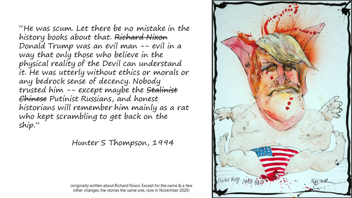 I miss the writings of Hunter S. Thompson &amp; when you look back at his analysis of things, theres always a lot of relevant to whats going on now. Like, right now. 
#Election2020