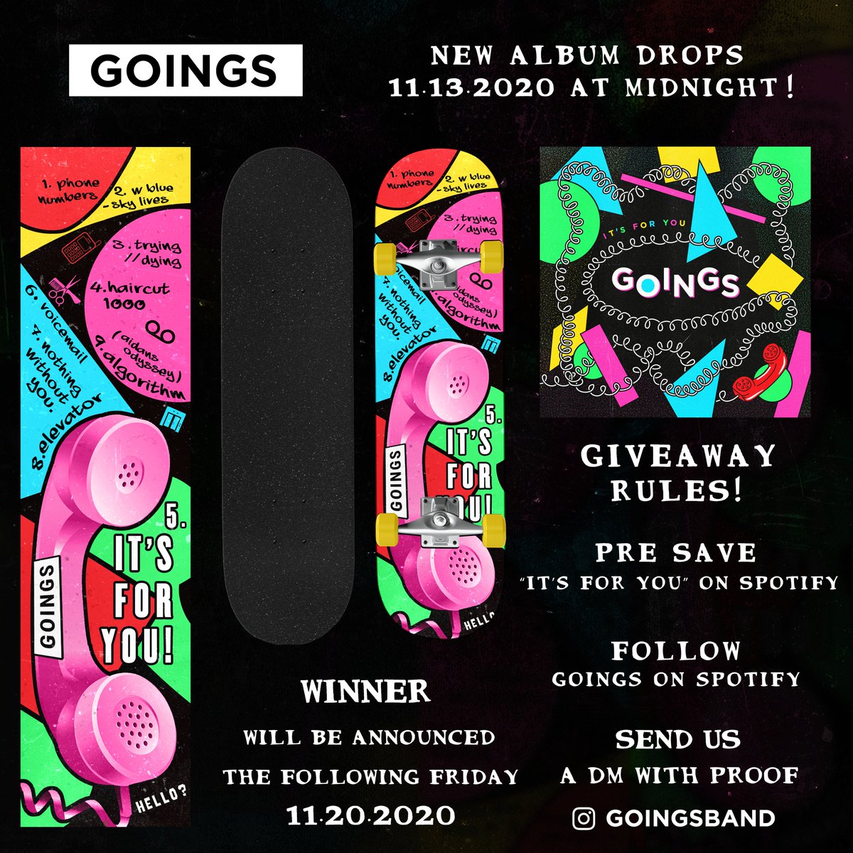 _snags's tweet photo. GOINGS🟥🟡
 
Print + Poster for my friends' band
 
Album drops 11.13.2020 on all platforms! https://t.co/UaRhOHW7AS