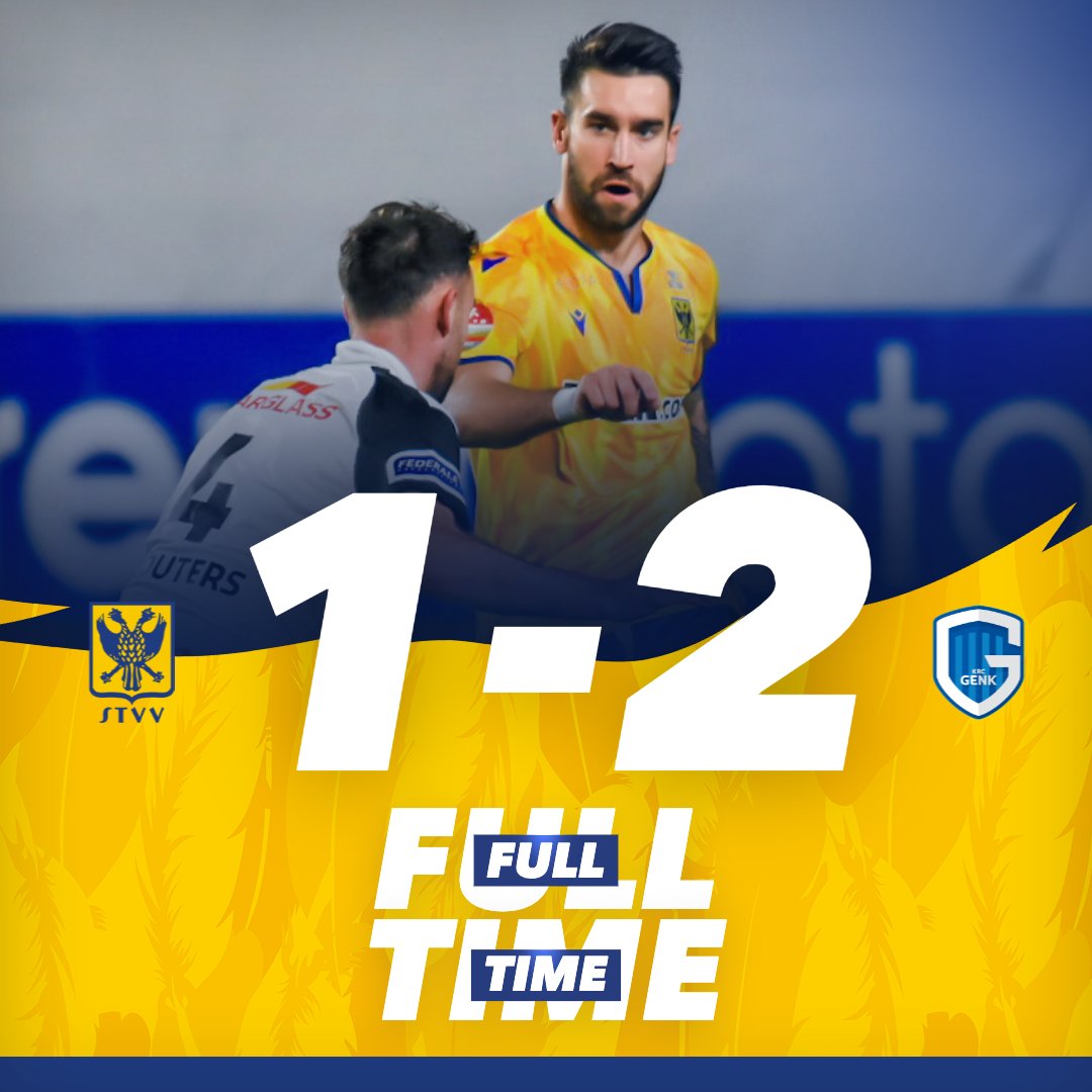 stvv's tweet image. ⚽🐥 Full Time
Einde van de wedstrijd!

#SameGoal #STVV #CanaryForever #JPL #STVGNK