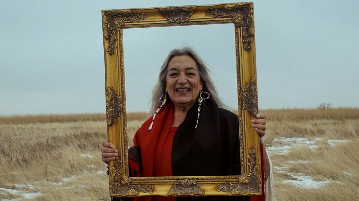 indianz's tweet photo. “YES THAT'S ME": Winona Flying Earth (Standing Rock Sioux) is featured in the Joe Biden presidential victory video! 

@makokinyan @bfly_earth @NativesForBiden @JoeBiden @KamalaHarris 

#SomethingElse #SomethingElseHeritageMonth 
https://t.co/PqKWAvH79h https://t.co/Wn2B83TYxC