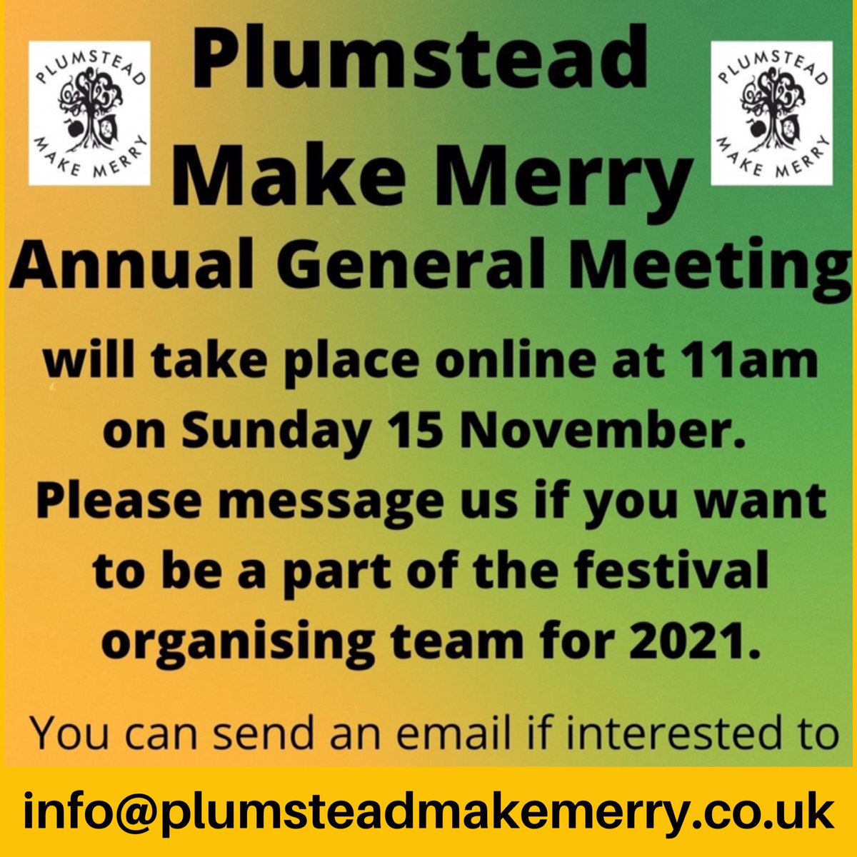 PlumMakeMerry's tweet photo. We’re hoping that there’ll be a festival in 2021, but to make that happen we will need more volunteers to take an active role in the organising team. If you’re local and can dedicate some time and effort, then email info@plumsteadmakemerry.co.uk 🙂 #plumstead #se18 #greenwich https://t.co/zM8zVMyyVT