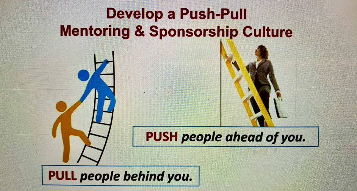 One of my favorite analogies by @JulieSilverMD The push-pull mentality of professional mobility! Leaders should always consider a succession plan, serve 8 yrs  max, & develop a legacy. #SheLeadsHealthcare #HerTimeIsNow @LaurieBaedke @TiffanyLovePhD @ShikhaJainMD @SashaShillcutt
