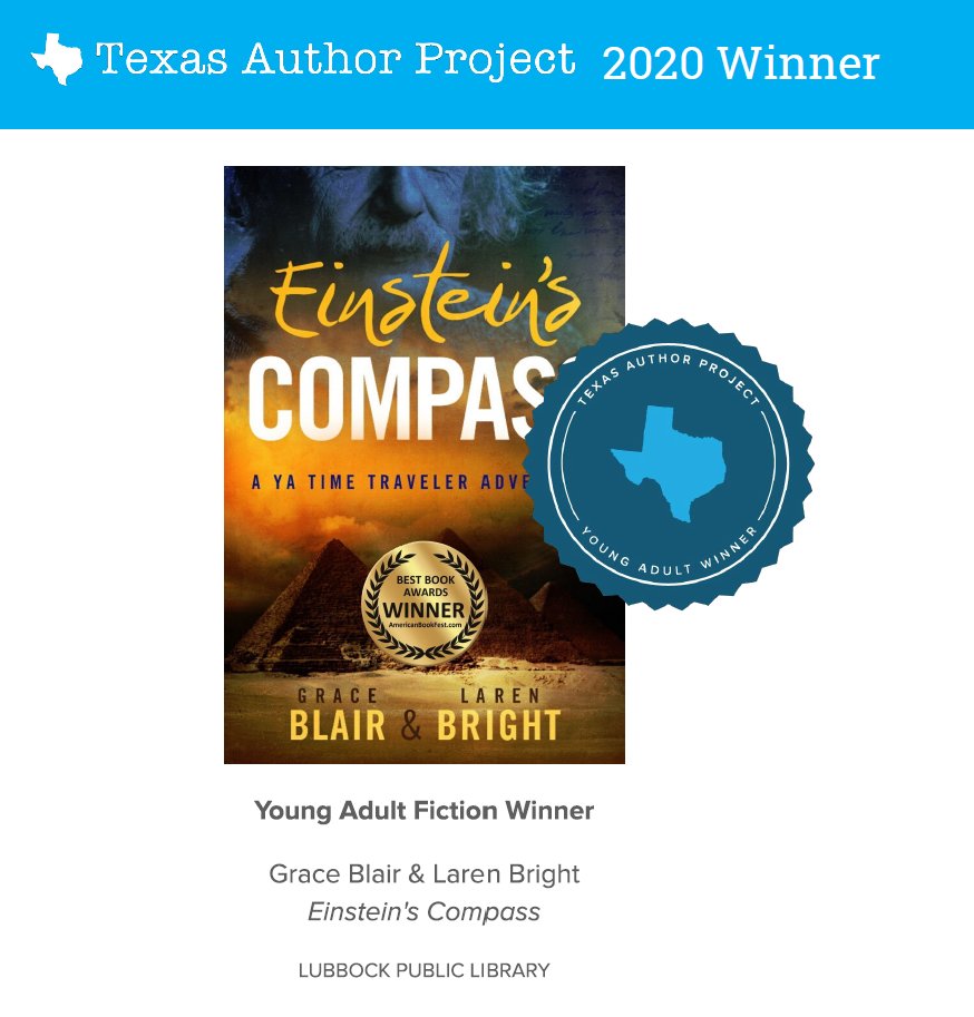 #Thanks #IndieAuthorProject for the #honor of the  Texas Author Project 2020 Winner- Einstein's Compass a YA Time Traveler Adventure - Young Adult Fiction