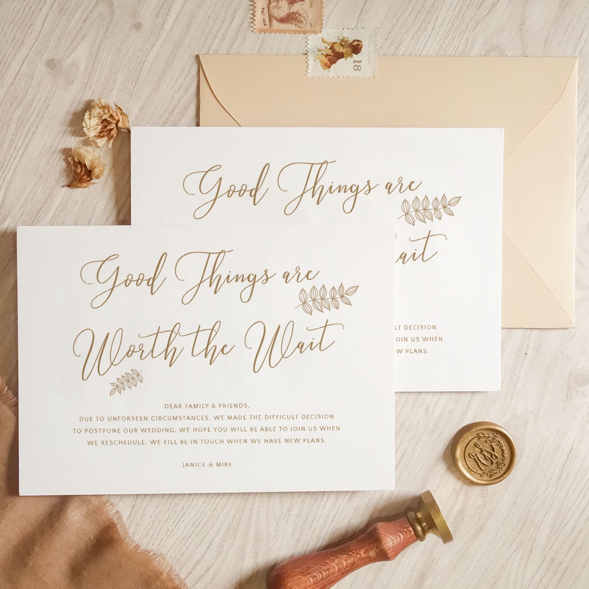 PapermintAU's tweet photo. Change the date card in gold, fun calligraphy 🌟

#bypapermint #instawedding #weddingideas #melbournewedding #weddingaustralia #aussiewedding⁣ #sydneywedding #perthwedding #brisbanewedding #newzealandwedding #gold #changethedate https://t.co/e2Fx7uTicJ