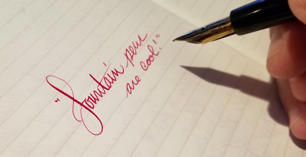 AnnPeek's tweet photo. Fountain pens are cool! 
#vintage #fountainpen #1920something #ink #nib #paper #writing #nibnerd https://t.co/HdVxeVWTpt