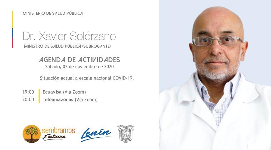Salud_Ec's tweet photo. #HOY | No se pierda #MSPEnMedios junto al ministro (s) de @Salud_Ec, #XavierSolórzano, sobre la situación actual de #COVID19 en Ecuador. 

⏰ 19:00 @ecuavisa 
⏰ 20:00 @teleamazonasec https://t.co/bDz3ML2baS