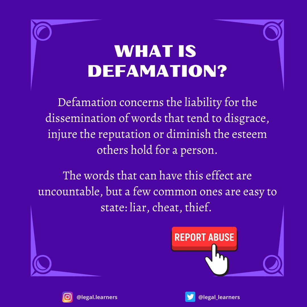 Today we’re talking about DEFAMATION so you guys better be prepared to take notes!