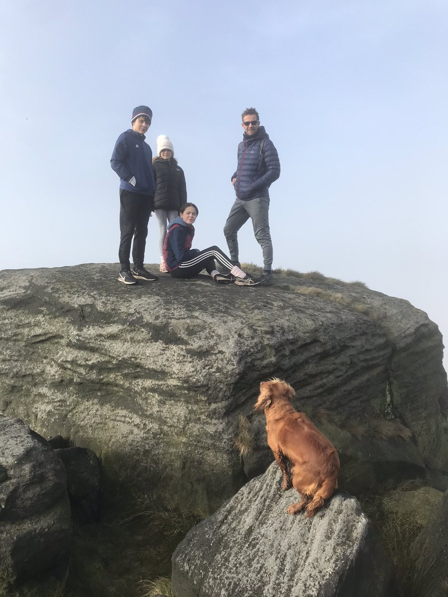 jliza's tweet photo. Climbed the Roman Road up to Blackstone Edge for the views. A farmer on the way up warned us of the rolling fog. Couldn’t see a bloody thing 🤣 #getoutside #blackstoneedge https://t.co/yfGpKznzHI