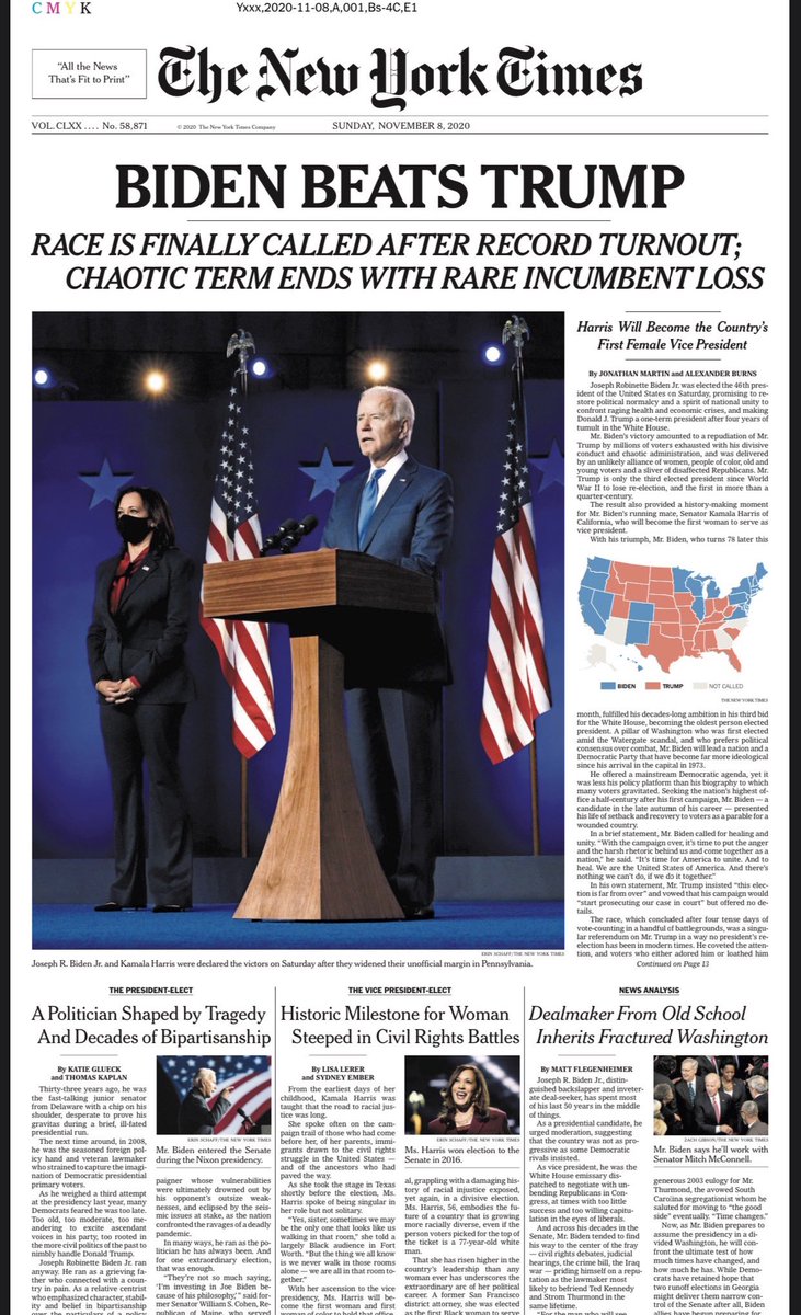 talmonsmith's tweet photo. New York Times, A1, tmrw Nov 8th. https://t.co/OBVhMevmNC