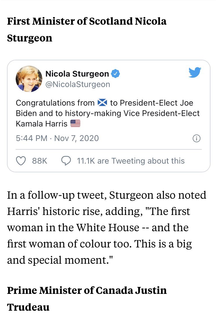 DocumentingYes's tweet image. “World leaders react...” #Election2020