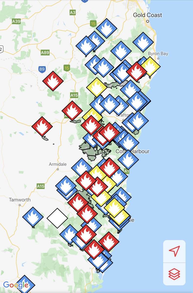 NSWRFS's tweet photo. This day last year NSW recorded 17 concurrent Emergency Warnings. Homes from Blue Mts to Tenterfield were threatened. While the losses on that day were significant they could have been far worse were it not for the extraordinary efforts of firefighters & the community. #NSWRFS https://t.co/IEQn7v6siE
