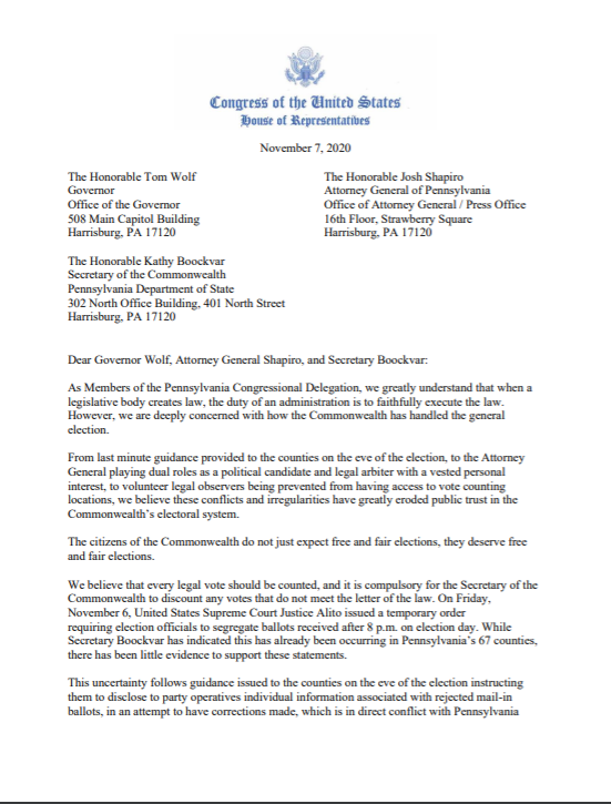 JackPosobiec's tweet photo. 9 Pennsylvania Congressmen sign letter blasting state officials, especially AG Josh Shapiro, for their mishandling of the election https://t.co/POqo9Pji0n