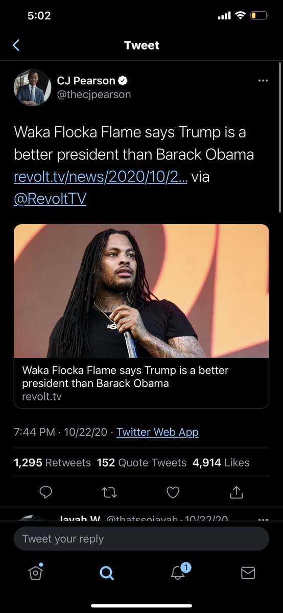 Waka Flocka pt. IIThis thread started as those who c00ned out during the protest however—I’m almost willing to bet that 95% if not ALL voted for 45 or C00nye!SN: His mama is also a 45 supporter.  https://www.google.com/amp/s/www.newsweek.com/rapper-waka-flocka-thinks-trump-better-obama-internet-losing-it-1541721%3famp=1