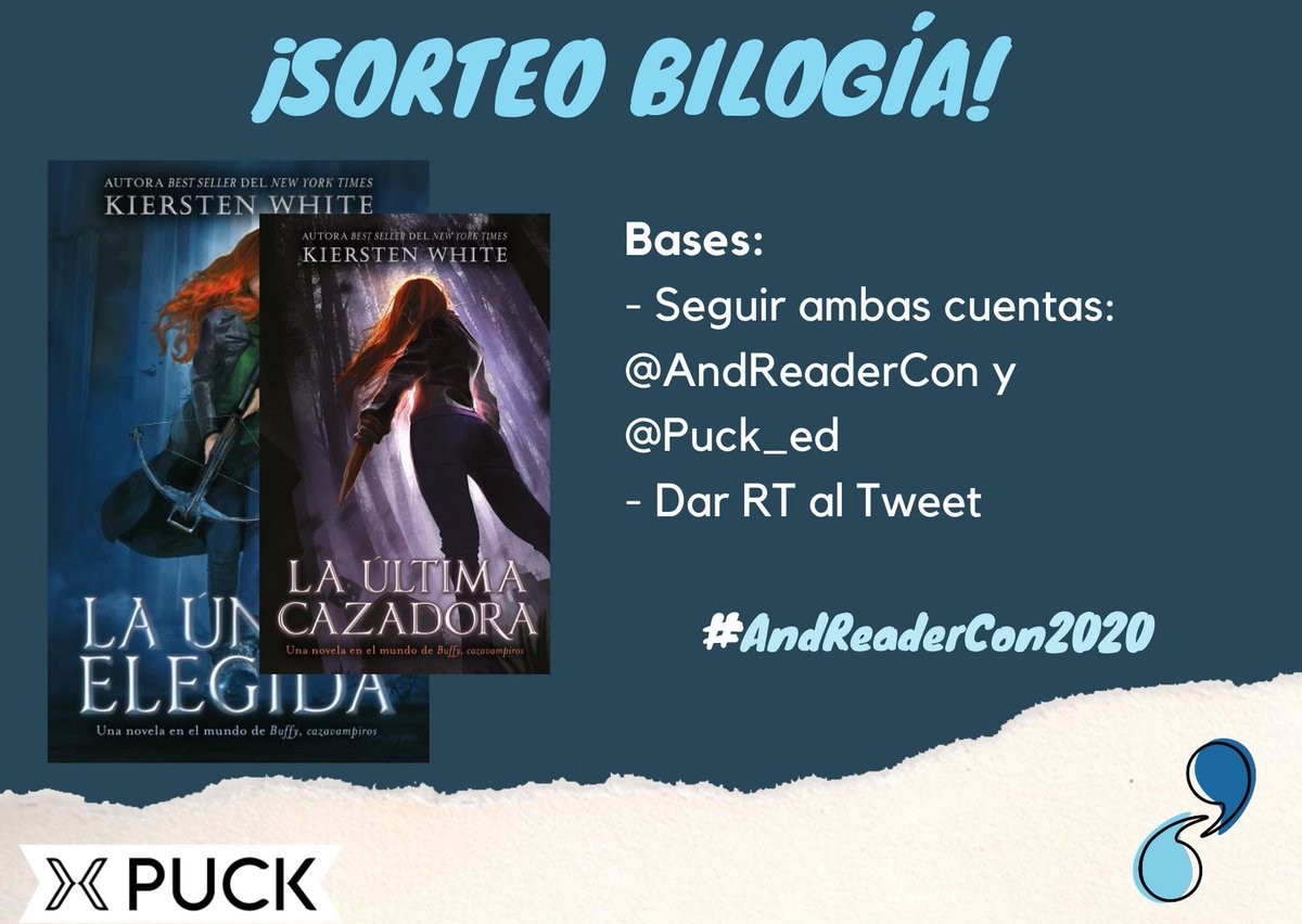 AReaderCon's tweet photo. 1º sorteo del domingo: la bilogía de La última cazadora de Kiersten White, gracias a @puck_ed. El ganador será anunciado a la hora de comer.

¡Suerte! https://t.co/KVFMJOFCMc